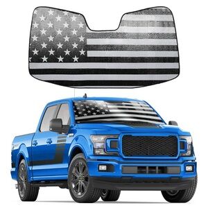 American flag Windshield Sun Shade
truck black white gray for Ford f-150 new